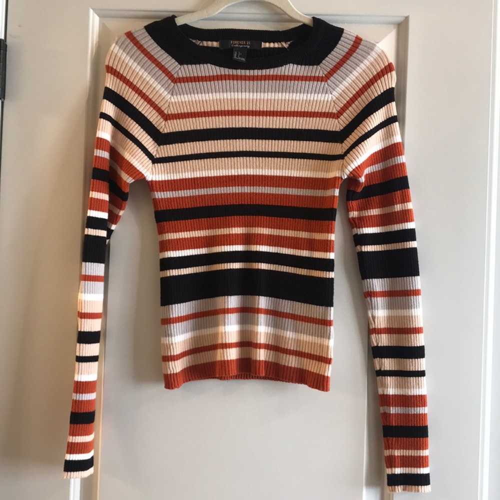 Forever 21 striped cropped sweater